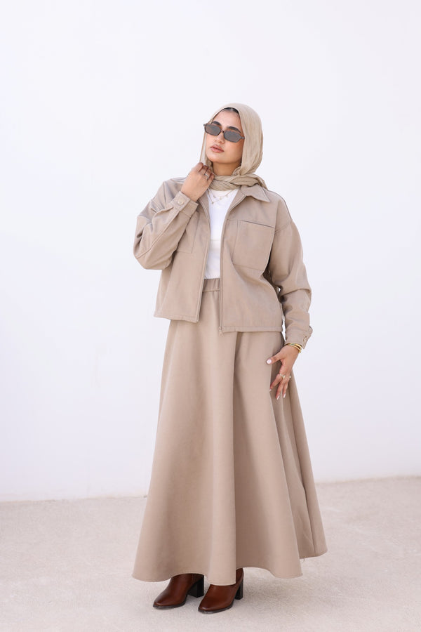 Cropped Jacket with skirt set