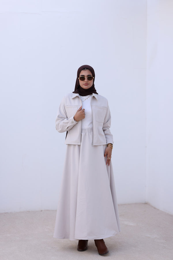 Cropped Jacket with skirt set